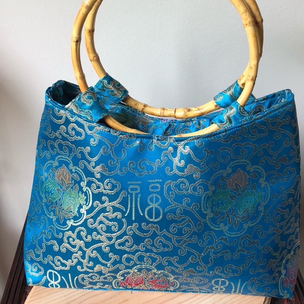 Blue Printed Handbag